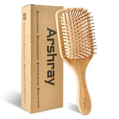 Bamboo Hair Brush for Detangling & Scalp Care