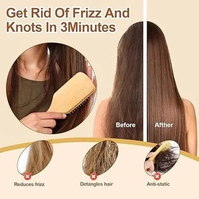 Bamboo Hair Brush for Detangling & Scalp Care
