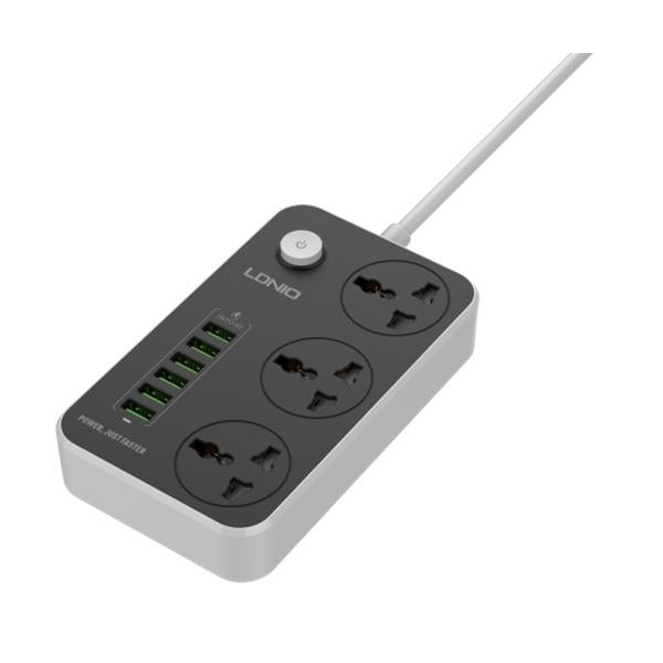Ldnio Sc3604c 2500w Power Extension 3 Socket 3 Usb-a + 3 Usb-c 2m