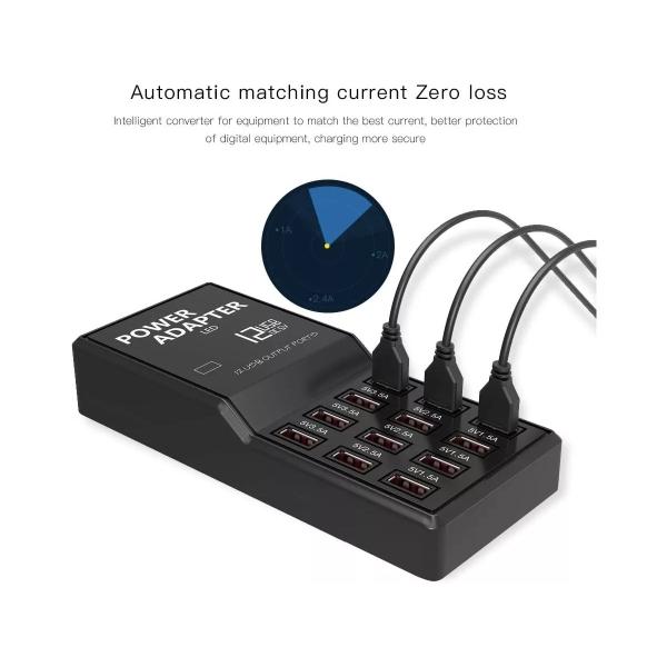 Usb Fast Charger 12 Port 12amp W858