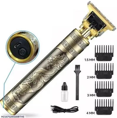 Electric Hair Trimmer with 4MM Blades & Gold Design