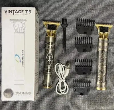 Electric Hair Trimmer with 4MM Blades & Gold Design