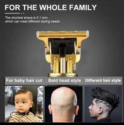 Electric Hair Trimmer with 4MM Blades & Gold Design