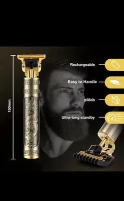 Electric Hair Trimmer with 4MM Blades & Gold Design