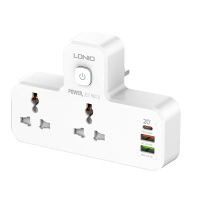 Ldnio Sc2311 20w Pd Fast Charging 2500w Power Extension Touch Night Lamp 2 Sockets 1 Usb-c +2 Usb-a