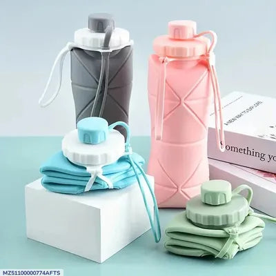 Foldable Silicone Water Bottle 600ml Multicolor
