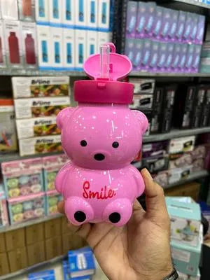 Teddy Bear Water Bottle Pink Leak-Proof ABS