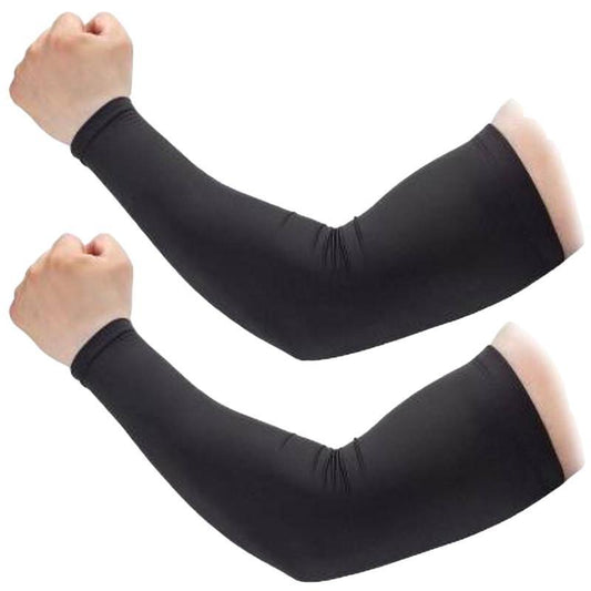 Men UV Protection Arm Sleeves Black Free Size